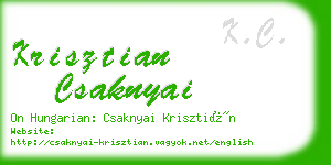 krisztian csaknyai business card